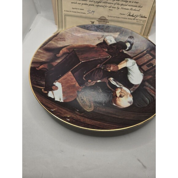 Edwin M. Knowles By Norman Rockwell Granpa's Gift Collector's Plate 80's Unisex - Picture 6 of 10